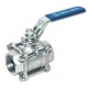 SS Ball Valve IC Three Piece (RACER) Forged Investment Casting CF 8 Screwed Stainless Steel 304. (ISO MARKED)